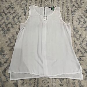 Express White Tank Blouse with Zipper